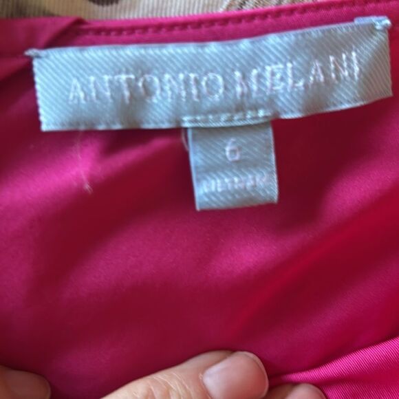 Antonio Melani | Pink Maxi The Myrna Dress Size 6 V-neck Flounce Hem Cuff Sleeve - Picture 7 of 8